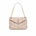 Saint Laurent Puffer Medium In Leather Gold Hardware Beige 35cm 5774751EL072721