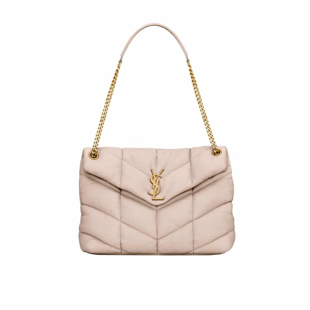 135-5 Saint Laurent Puffer Medium In Leather Gold Hardware Beige 35cm 5774751EL072721 - Image 1