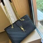 Saint Laurent Matelasse Cassandre Shopper Tote Black Leather 35Cm - Image 3