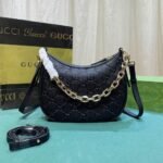 Gucci Gg Emblem Small Shoulder Bag Black 23Cm 815409 Aaeem 1000 - Image 2