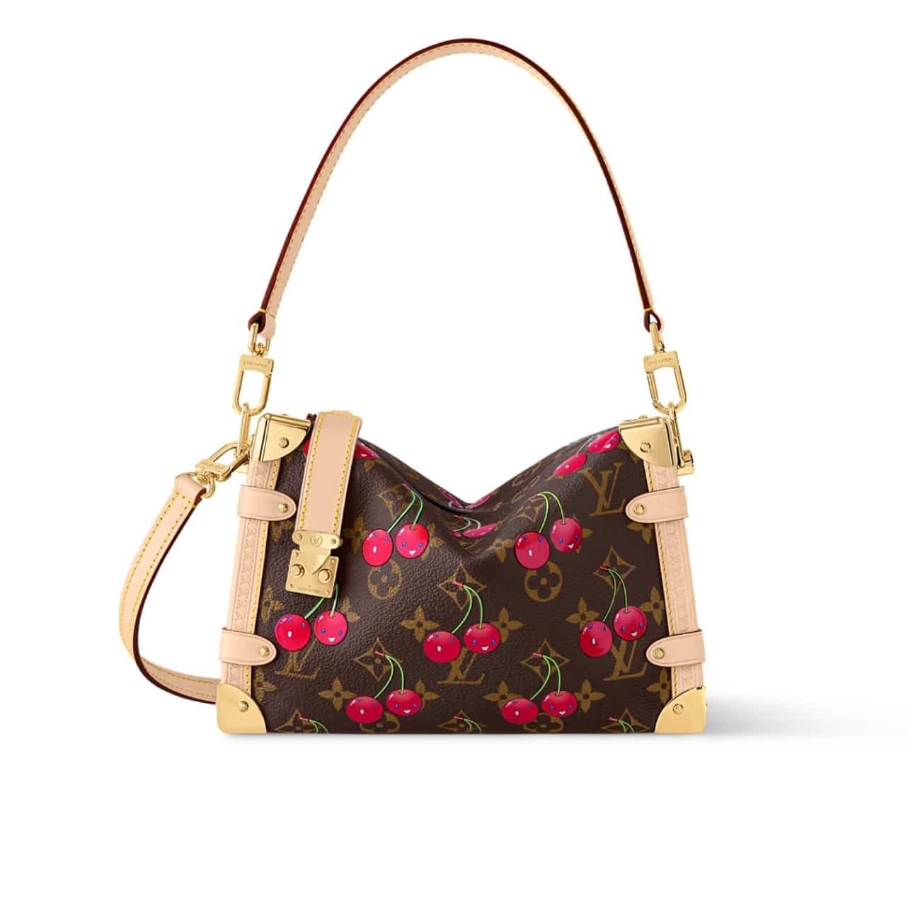 140-2-2 Louis Vuitton X Takashi Murakami Monogram Cerise Side Trunk MM 21cm Brown M14278 - Image 1