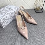 Valentino Vlogo The Bold Edition Slingback Pumps In Patent Leather 60Mm In Beige Rose - Image 3