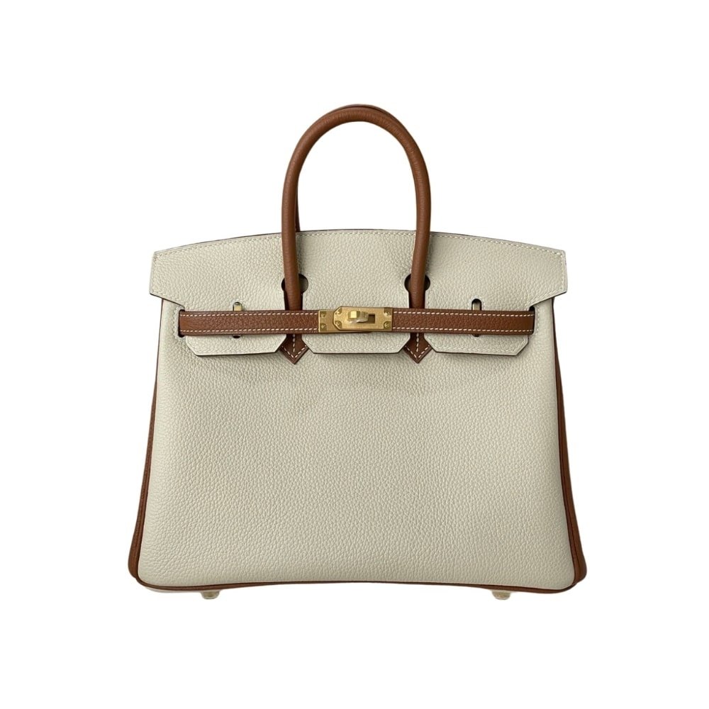 15-14 Hermes Birkin 30 Togo Brushed Leather Gold Hardware Beige Brown 30Cm - Image 1