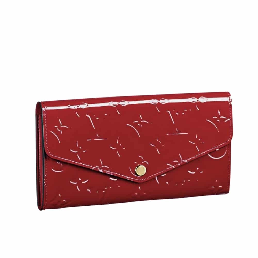 15-5-1 Louis Vuitton Sarah Wallet Monogram Red 19Cm - Image 1