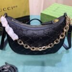 Gucci Gg Emblem Small Shoulder Bag Black 23Cm 815409 Aaeem 1000 - Image 4