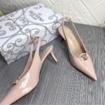 Valentino Vlogo The Bold Edition Slingback Pumps In Patent Leather 60Mm In Beige Rose - Image 5