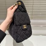 Chanel 25 Small Handbag Washed Denim Black 26cm AS5293 B20520 U0725 - Image 8
