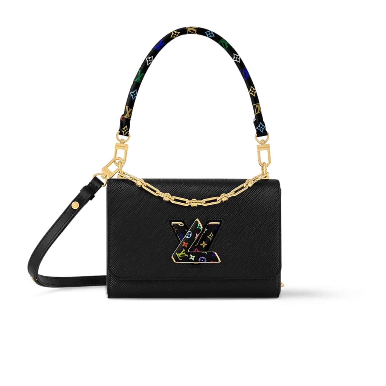 159 Louis Vuitton X Takashi Murakami Lv Twist MM Slim Bag Black 23cm M13243 - Image 1