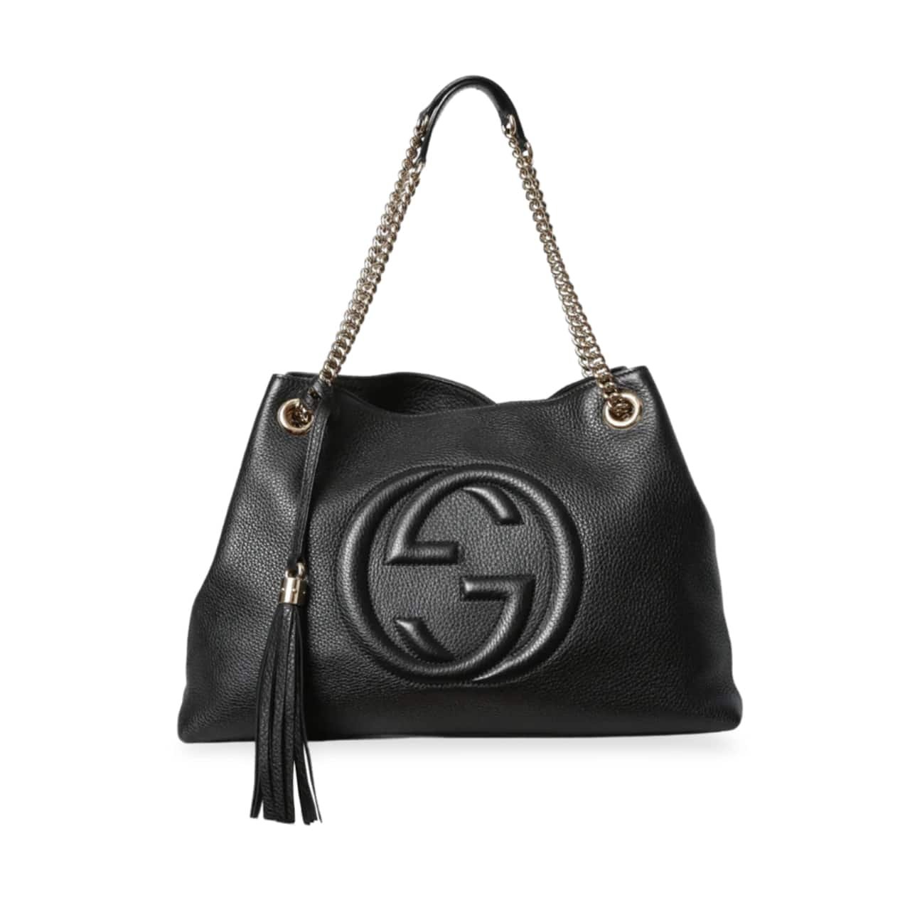 16-4-3 Gucci Soho Shoulder Bag Black 38Cm - Image 1