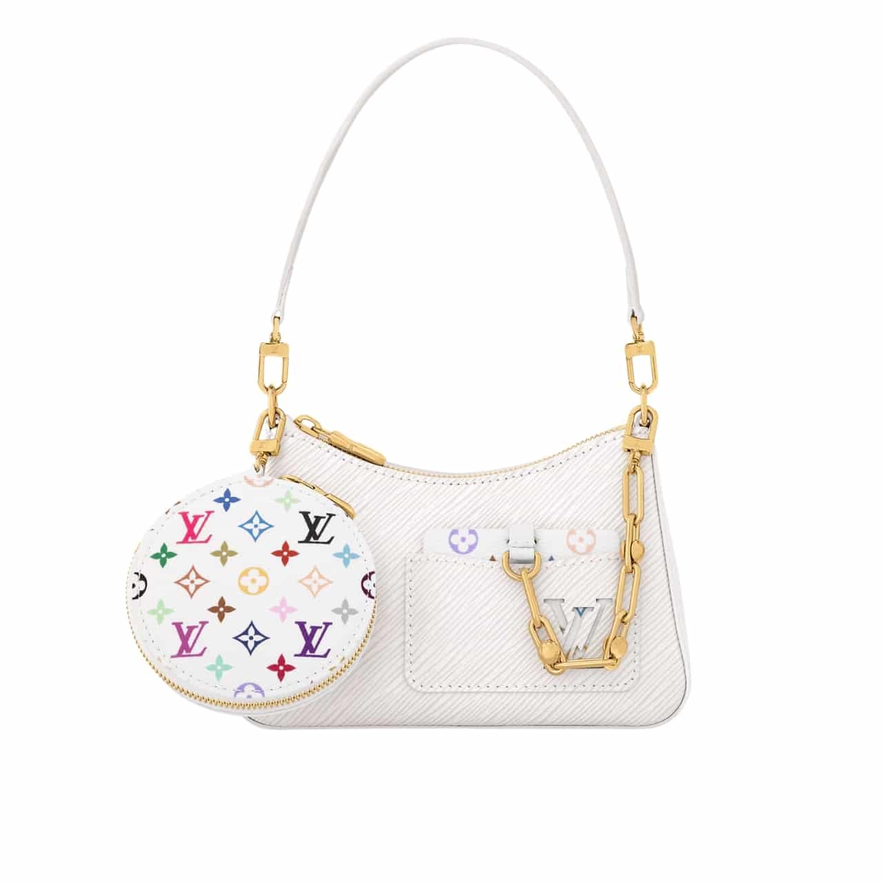 165-4 Louis Vuitton X Murakami Marellini Bag White 19Cm M13100 - Image 1