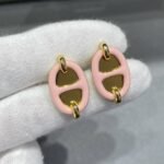 Hermes Mini Maillon Earrings Light Pink - Image 2
