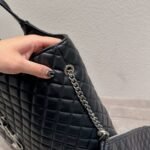 Saint Laurent Icare Shopping Bag In Quilted Silver Hardware Black 40Cm - Image 5