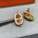 Hermes Mini Maillon Earrings Light Pink - Image 4