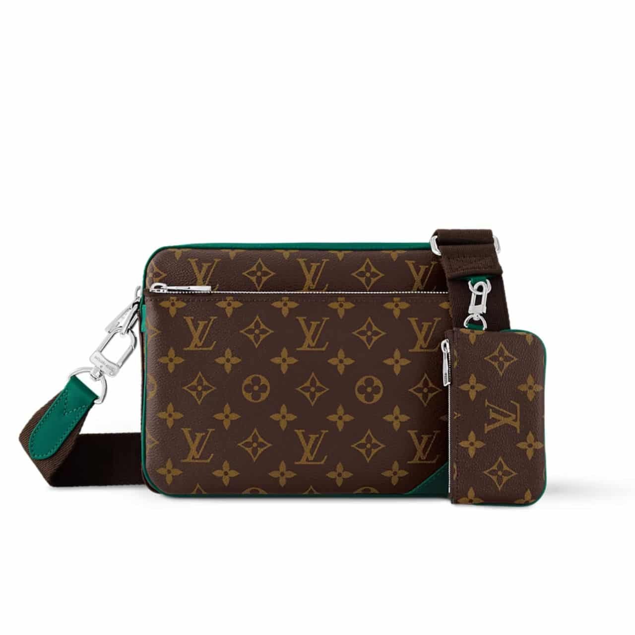 174-3-1 Louis Vuitton Trio Messenger Bag Green 25Cm M12766 - Image 1