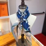 Louis Vuitton Ultimate Monogram Scarf In Marine Blue 90Cm M77776 - Image 3