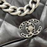 Chanel 19 Series Classic Double C Logo Silver Turn Buckle Black 31cm - Image 5