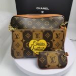 Louis Vuitton Trio Messenger Bag Monogram Stripes Brown 25cm M45965 - Image 2