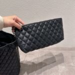 Saint Laurent Icare Shopping Bag In Quilted Silver Hardware Black 40Cm - Image 6