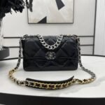 Chanel 19 Series Classic Double C Logo Silver Turn Buckle Black 31cm - Image 2