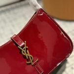 Saint Laurent Le 5 A 7 Patent Hobo Bag In Shiny Leather Wine Red 25Cm - Image 4
