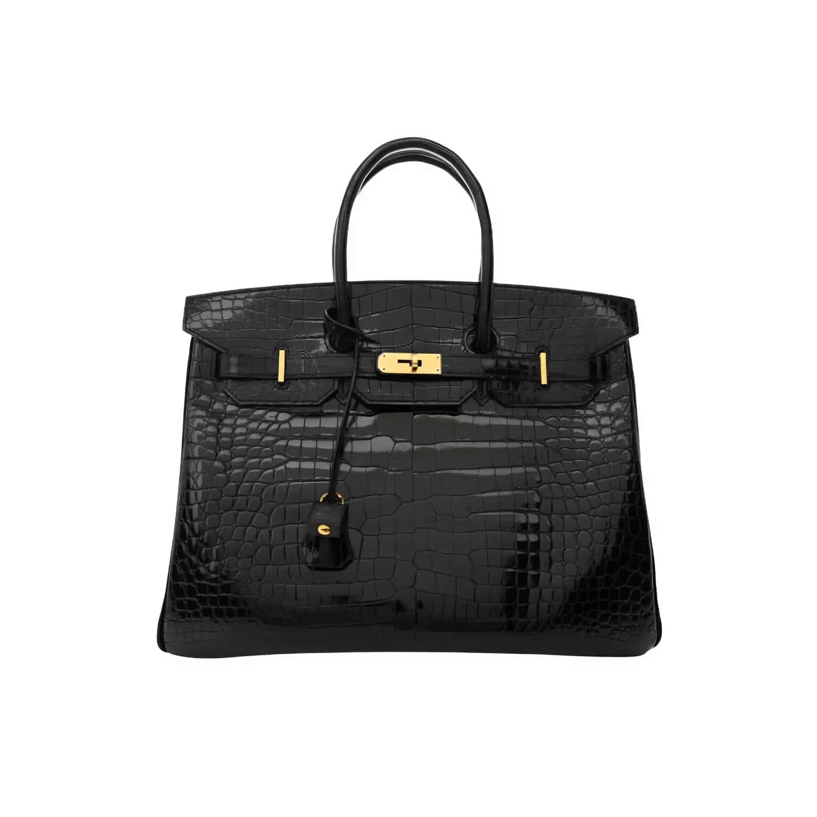 2-9 Hermes Birkin 30 Shiny Porosus Crocodile Black Noir 30Cm - Image 1