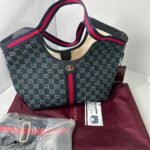Gucci Giglio Small Tote Bag Blue And White GG Denim 25cm 860845 FAFRW 8864 - Image 2