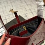 Saint Laurent Le 5 A 7 Patent Hobo Bag In Shiny Leather Wine Red 25Cm - Image 9