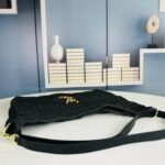 Saint Laurent Oxalis In Raffia Crochet And Leather Black 41Cm 781289Gaaea1000 - Image 6