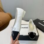 Chanel Ballet Flats Embroidered Fabric And Grosgrain White Black G02819 B21026 U1898 - Image 3