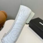 Chanel Ballet Flats Embroidered Fabric And Grosgrain White Black G02819 B21026 U1898 - Image 5