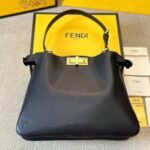 Fendi Peekaboo Soft Medium Leather Bag Black 33Cm - Image 2