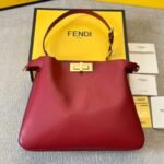Fendi Peekaboo Soft Medium Leather Bag Red 33Cm - Image 2