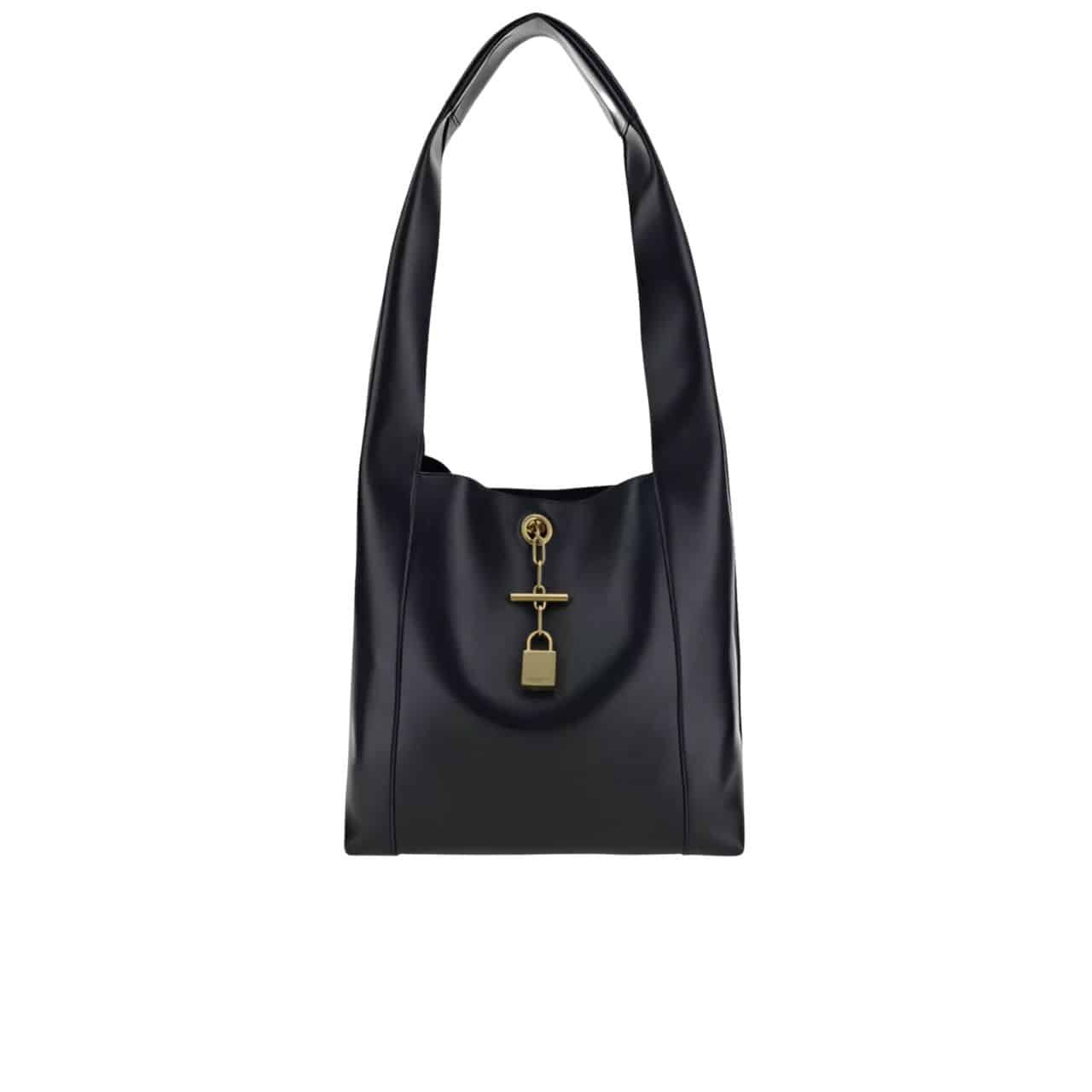 221-5 Saint Laurent Leather Shoulder Bag With Padlock Detail Black 27Cm - Image 1
