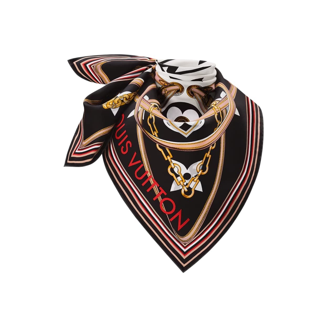 224 Louis Vuitton Ultimate Monogram Scarf In Black 90Cm M76649 - Image 1