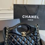 Chanel 31 Bag Leather Black 24Cm - Image 9