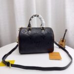 Louis Vuitton Speedy Bandouliere Bag Wild At Heart Monogram Empreinte Giant Black 26cm - Image 4