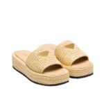 Prada Crochet Flatform Slides Natural 1Xz761 2C2T F0018 F 035