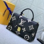 Louis Vuitton Madeleine BB Monogram Empreinte Leather Top Handle Bag Black and Beige 24cm M45978 - Image 3