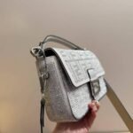 Fendi Baguette Crystal Trim Silver 25Cm - Image 2