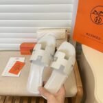 Hermes Oran Sandals Full White - Image 2