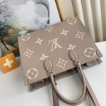 Louis Vuitton Onthego MM Monogram Empreinte Leather Tote Bag Dove Cream 35cm M45494 - Image 7