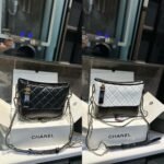 Chanel Gabrielle Small Hobo Bag Smooth Gold Silver Tone Black 20Cm A91810 Y61477 94305 - Image 7