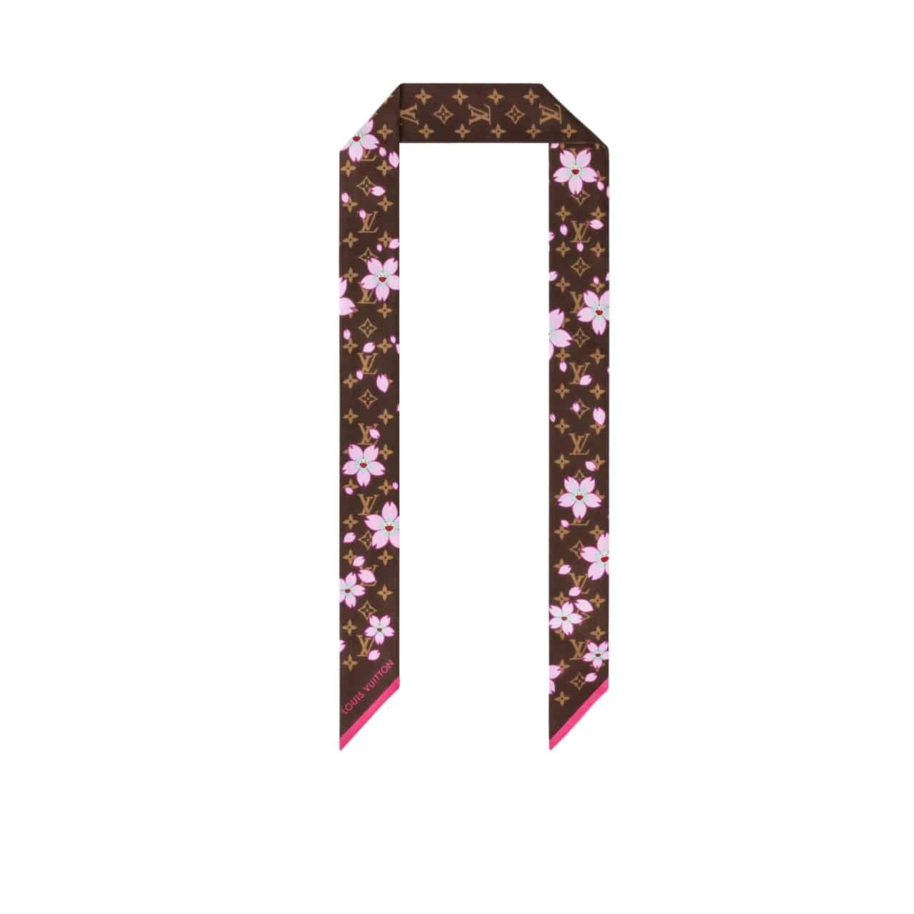 293-1-3 Louis Vuitton X Takashi Murakami Monogram Cherry Blossom Bandeau Bb In Tan 120cm M96084 - Image 1