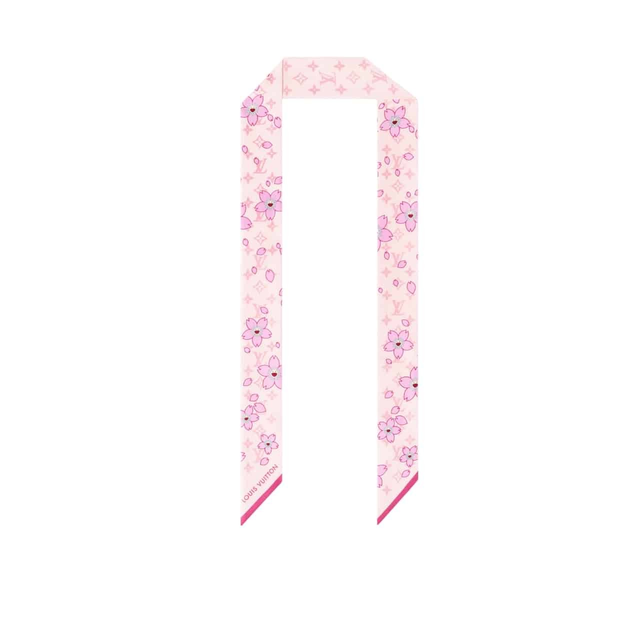 294-1-3 Louis Vuitton X Takashi Murakami Monogram Cherry Blossom Bandeau Bb In Rose 120cm M94969 - Image 1