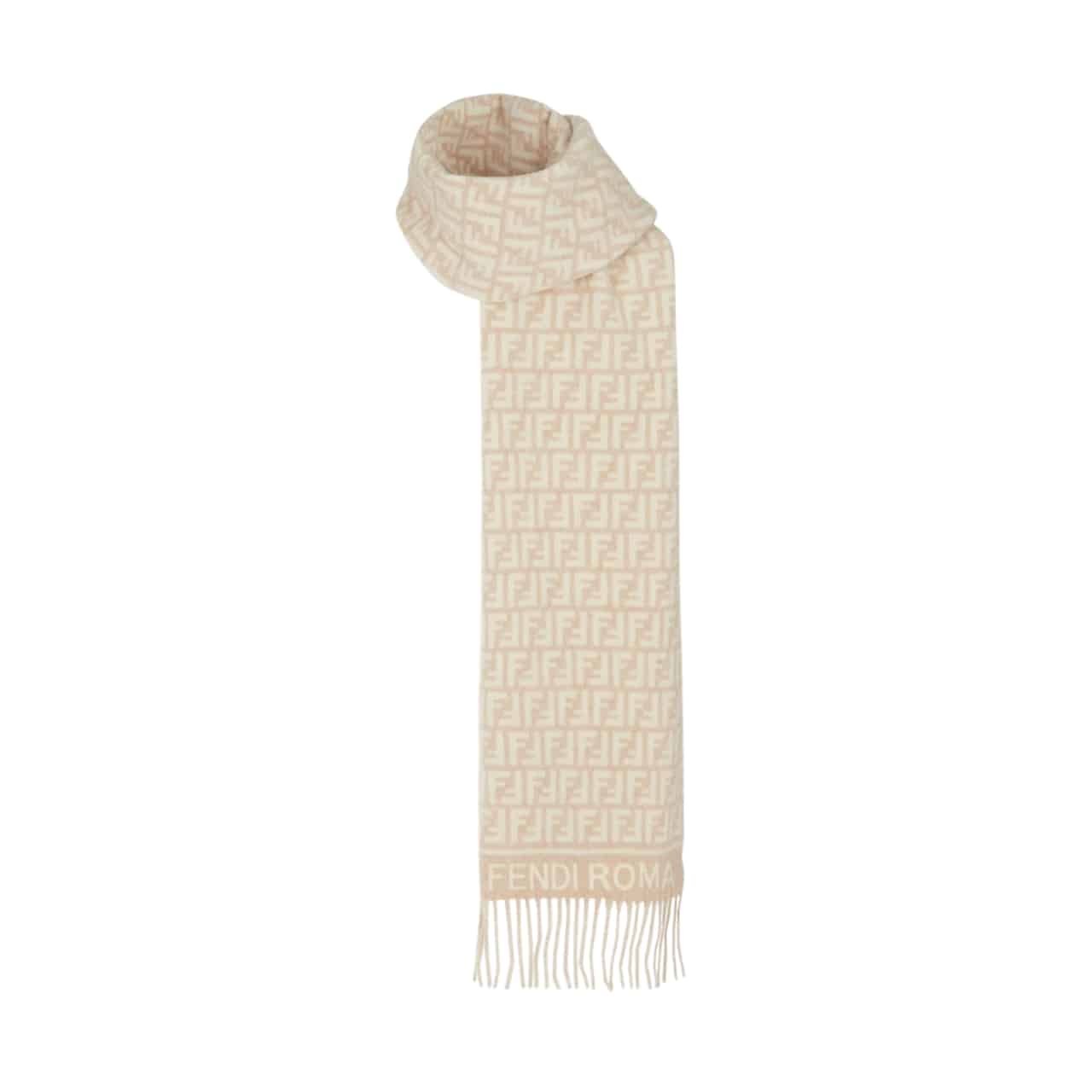 31 Fendi Ff Scarf Wool And Cashmere Beige Fxt113aqcwf0qb9 - Image 1