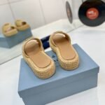 Prada Crochet Flatform Slides Natural 1Xz761 2C2T F0018 F 035 - Image 7