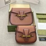 Gucci Lady Web Hand Stained Leather Shoulder Bag In Brown 25Cm 380573 B012A 2574 - Image 2