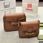 Gucci Lady Web Hand Stained Leather Shoulder Bag In Brown 25Cm 380573 B012A 2574 - Image 3