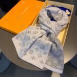 Louis Vuitton Cachecol Monogram Denim Scarf Light Grey - Image 5