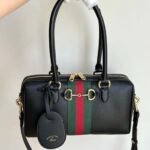 Gucci Borsetto Medium Boston Bag Black Leather 28cm 866732 AAGIQ 1053 - Image 7